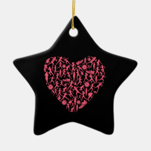 Running Heart - Women Runner Silhouettes Ceramic Ornament