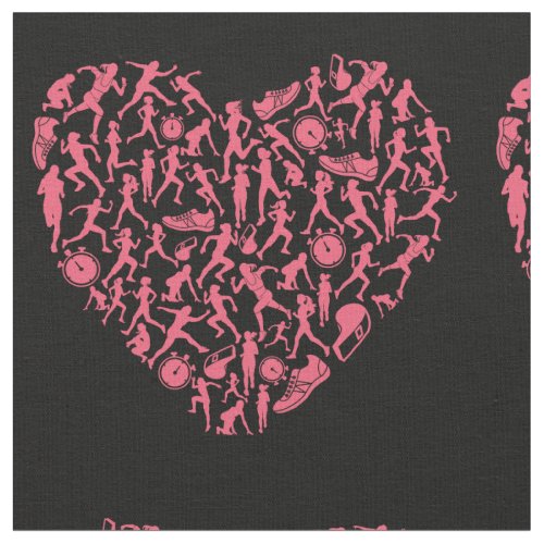 Running Heart _ Women Runner Silhouettes Fabric