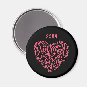 Running Heart - Women Runner Silhouettes Magnet