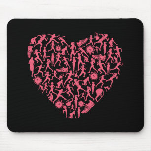 Running Heart - Women Runner Silhouettes Mouse Pad