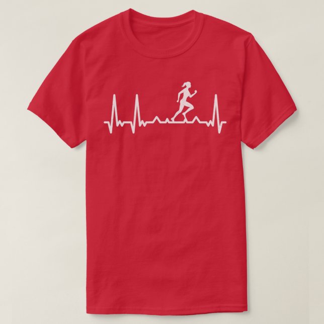 Running Heartbeat Runner Heartbeat Sport Pulse T-Shirt (Design Front)
