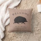 Running Hedgehog Custom country style Throw Pillow (Blanket)