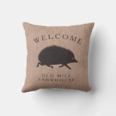 Running Hedgehog Custom country style Throw Pillow (Back)