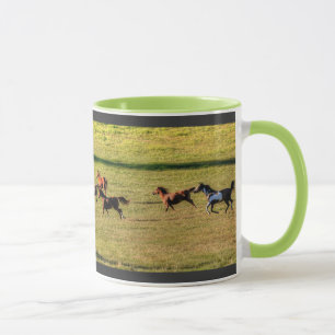 Running Herd of Horses on a Ranch Equine Photo Mug