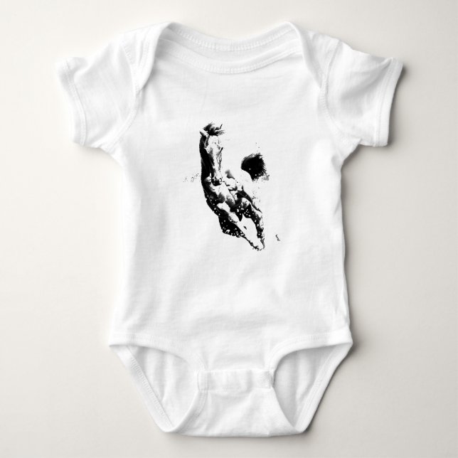 Running Horse Baby Bodysuit (Front)