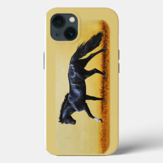 Running Horse Black Stallion iPhone 13 Case