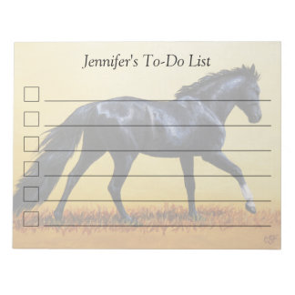Running Horse Black Stallion Notepad