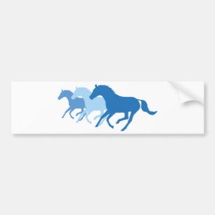 Running Horse (Blue) Bumper Sticker