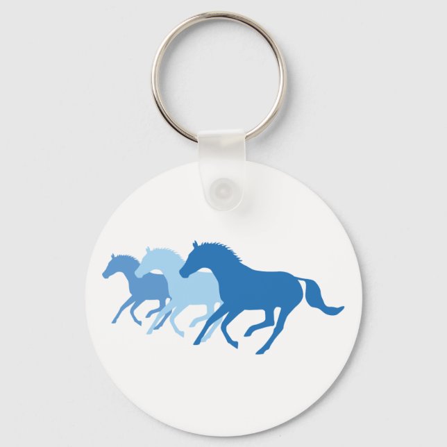 Running Horse (Blue) Keychain (Front)