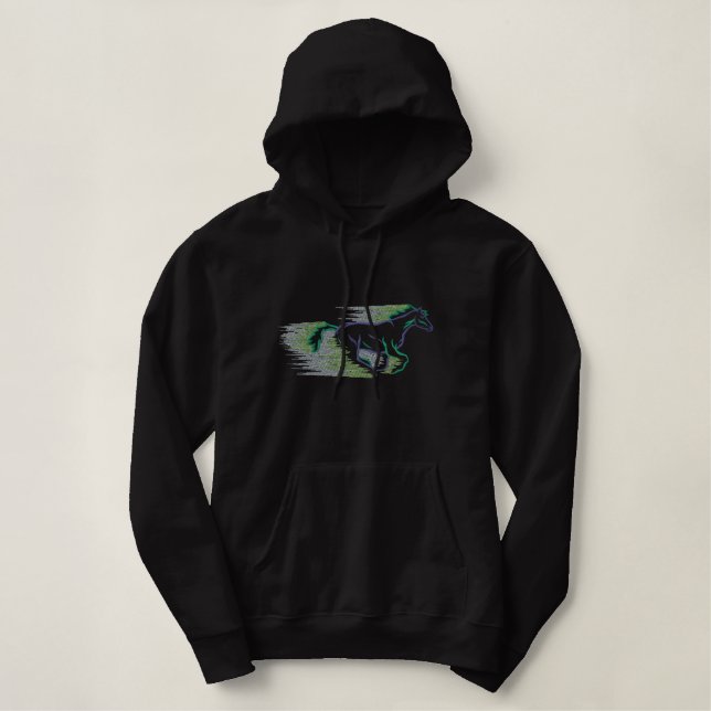 Running Horse Embroidered Hoodie (Design Front)