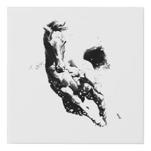 Running Horse Faux Canvas Print