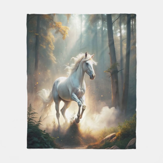 Running Horse Fleece Blanket (Front)