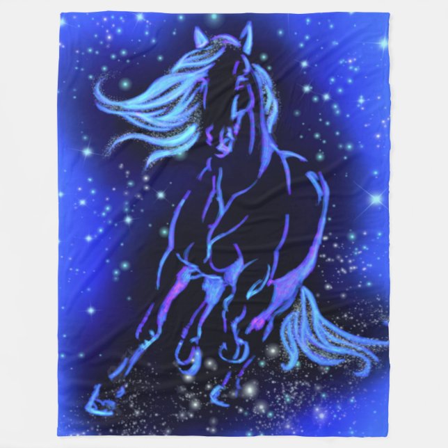 Running Horse Fleece Blanket (Front)