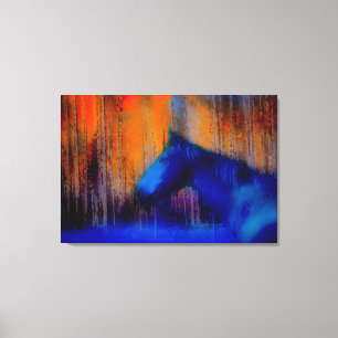 Running Horse & Forest Horse-lover's Modern Art Canvas Print