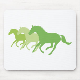 Running Horse (Green) Mouse Pad