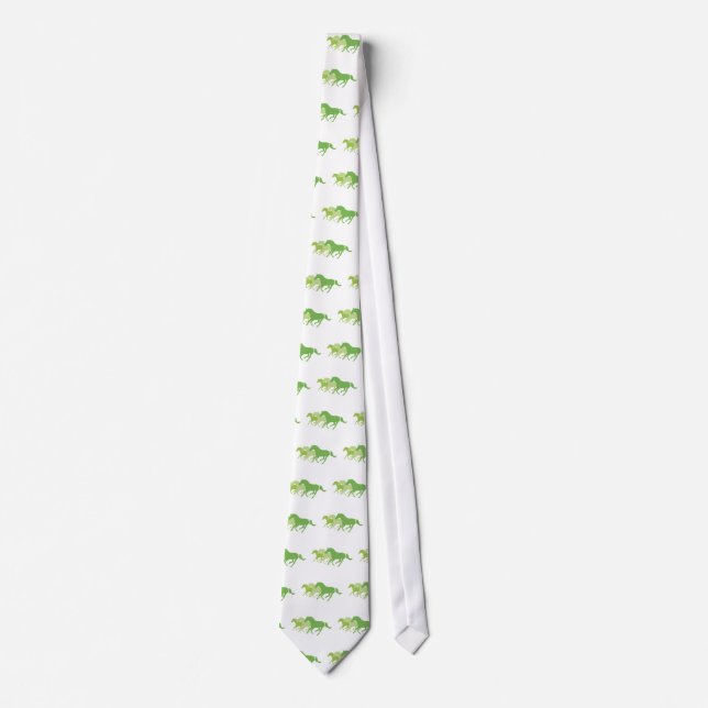 Running Horse (Green) Neck Tie (Front)