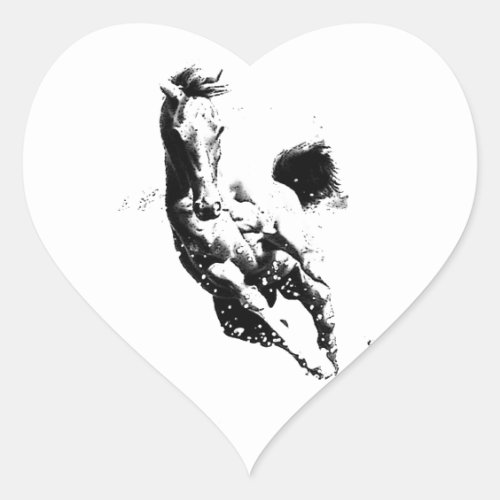 Running Horse Heart Sticker