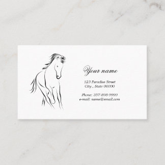 Running horse in black color business card
