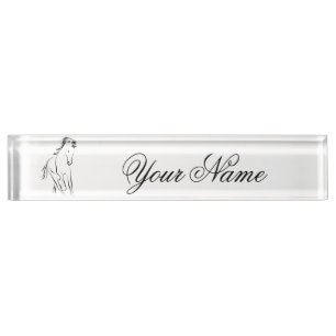 Running horse in black color desk name plate