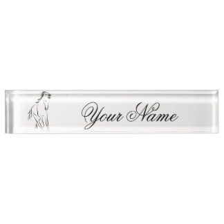 Running horse in black color desk name plate