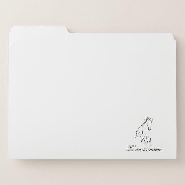 Running horse in black color file folder (Front Left)