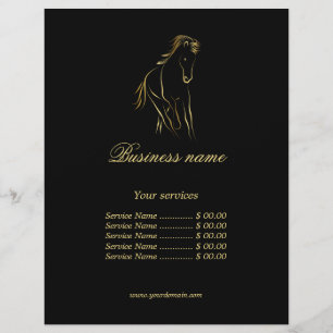 Running horse in black color flyer