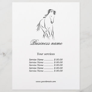 Running horse in black color flyer