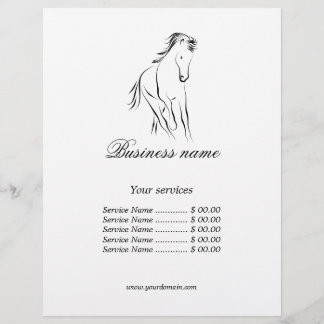Running horse in black color flyer