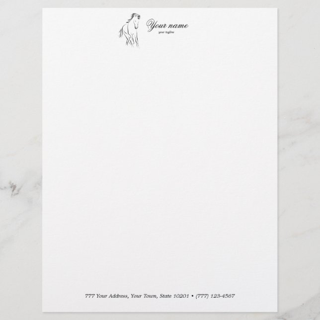 Running horse in black color letterhead (Front)