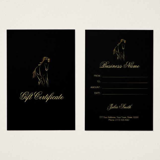 Running horse in gold color (Front & Back)