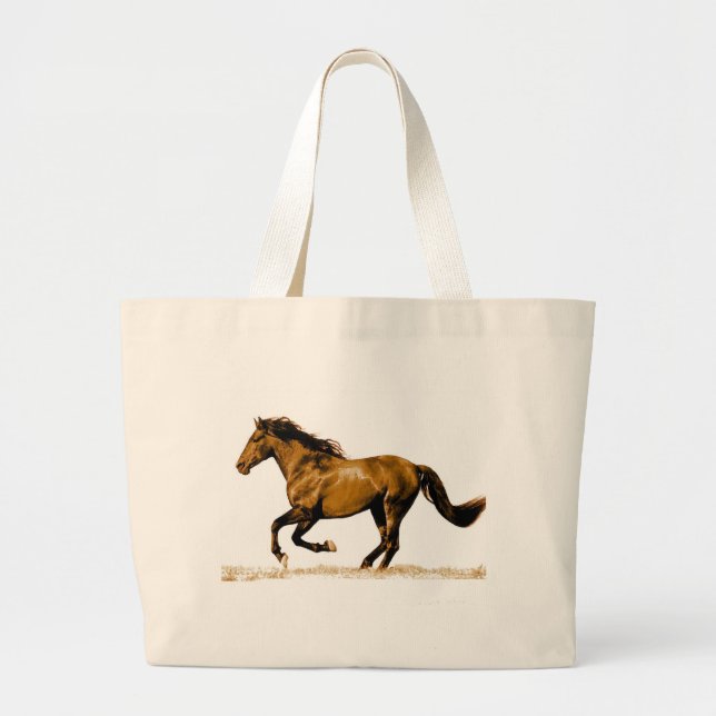 Running Horse Large Tote Bag (Front)