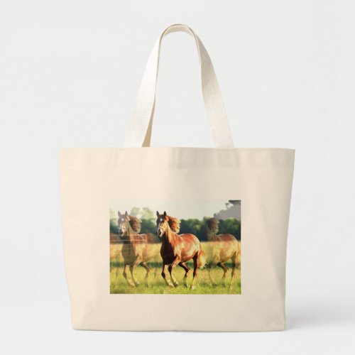Running Horse Large Tote Bag