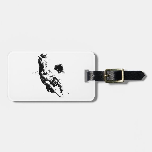 Running Horse Luggage Tag (Front Horizontal)