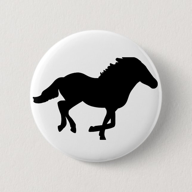 Running Horse. Pinback Button (Front)