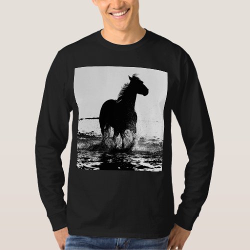 Running Horse Pop Art Elegant Modern Trendy T_Shirt