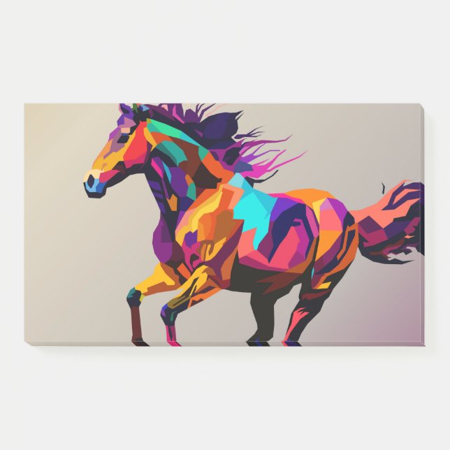 Running horse pop art post-it notes (Front)