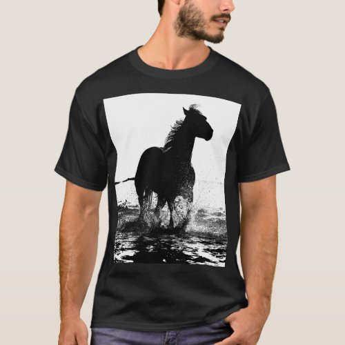 Running Horse Pop Art Template Custom Modern T_Shirt