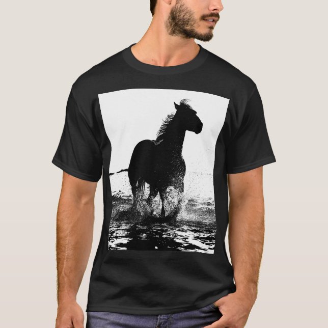 Running Horse Pop Art Template Custom Modern T-Shirt (Front)