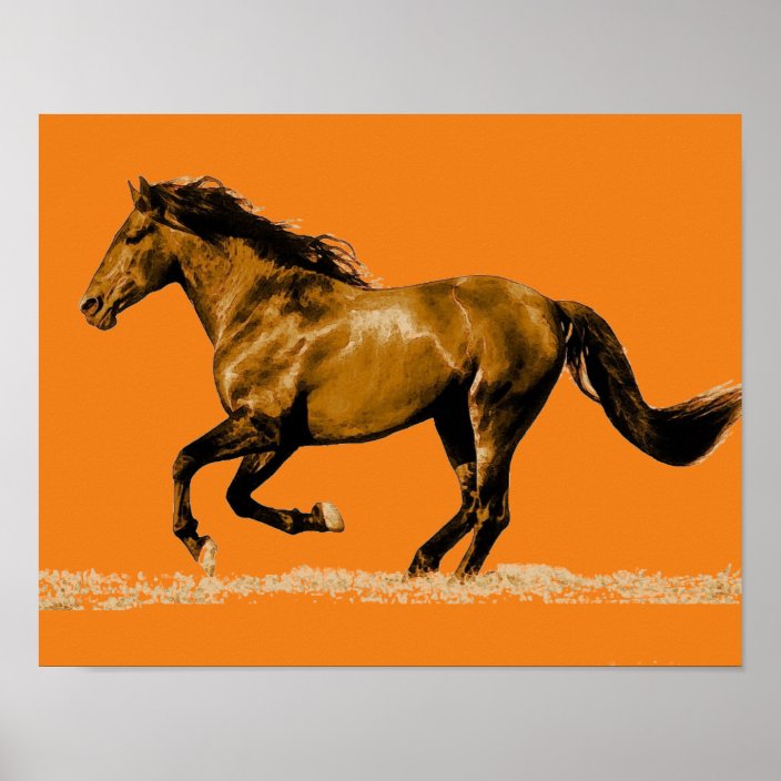 Running Horse Poster Zazzle Com