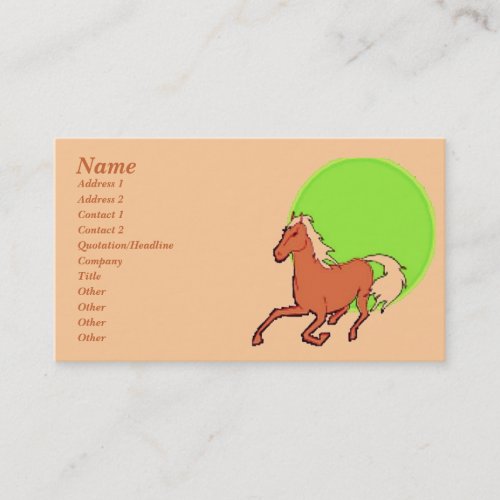 Running Horse Profile Card Business Card Templates