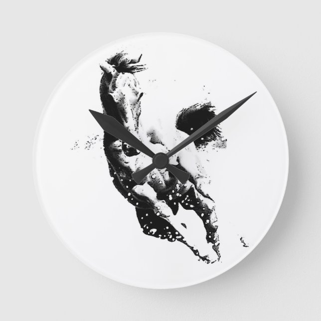 Running Horse Round Clock (Front)