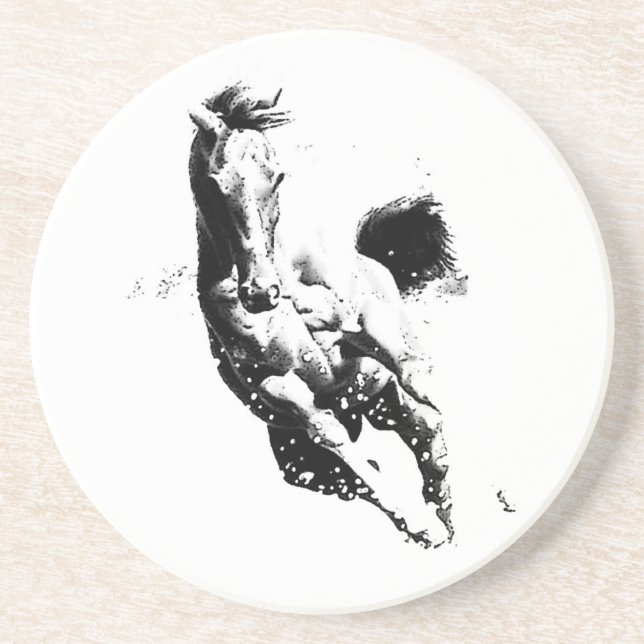 Running Horse Sandstone Coaster (Front)