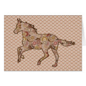 Running Horse Silhouette, Brown, Tan, and Cream (Front Horizontal)