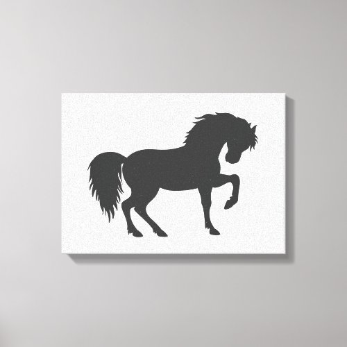 Running horse silhouette _ Choose background color Canvas Print