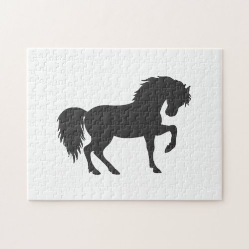 Running horse silhouette _ Choose background color Jigsaw Puzzle
