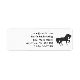 Running horse silhouette - Choose background color Label