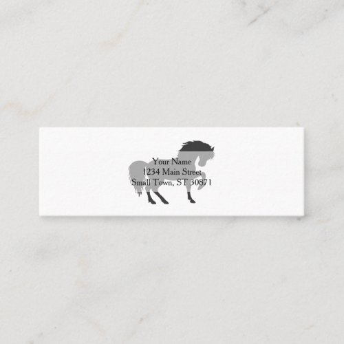 Running horse silhouette _ Choose background color Mini Business Card