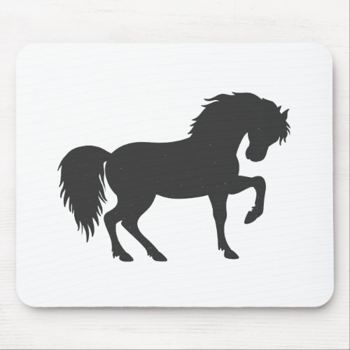 Running horse silhouette _ Choose background color Mouse Pad