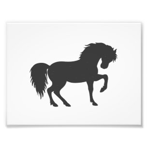 Running horse silhouette - Choose background color Photo Print