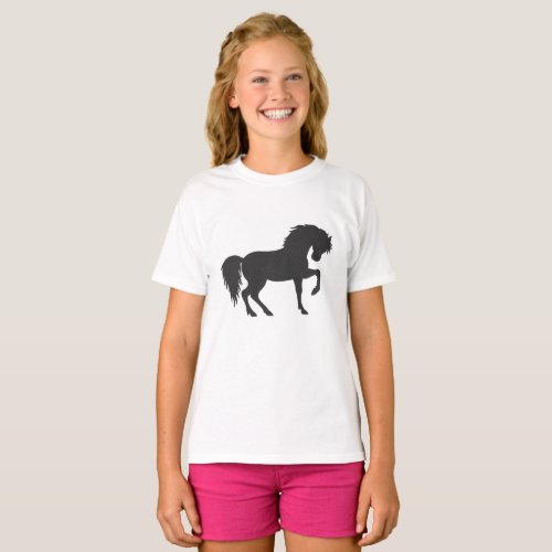 Running horse silhouette _ Choose background color T_Shirt